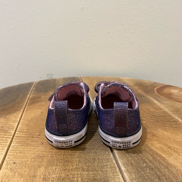 Converse infant glitter Velcro purple/pink sneakers size 4 - GUC - Picture 4 of 9